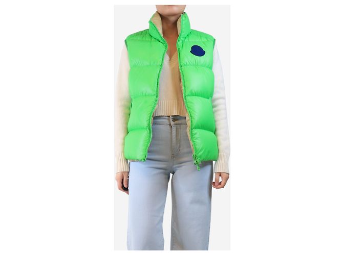 Moncler Gilet rembourré vert vif - taille UK 12 - vue 3
