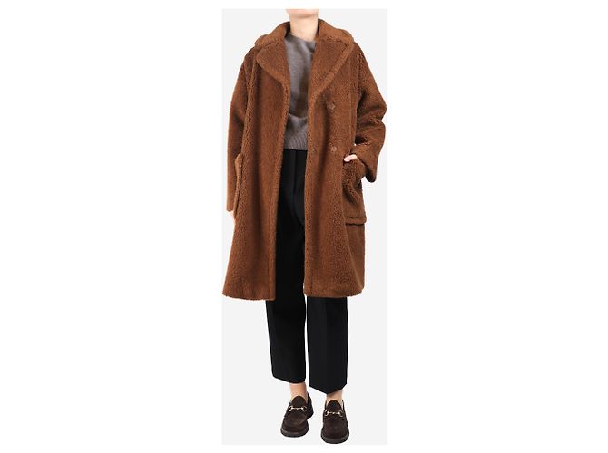 Weekend Max Mara Abrigo teddy marrón - talla UK 14 Castaño - vista 3