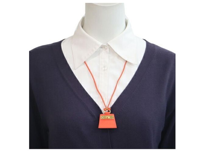 Collana choker Hermès Mon Petit Kelly PM Arancio Poppy Arancione - vista 7