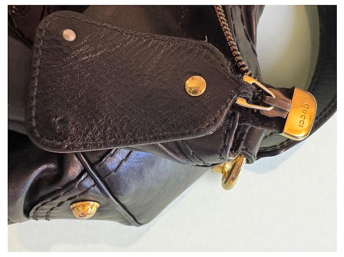 Borsa a mano Gucci Jockey Hobo in pelle nera Nero - vista 13