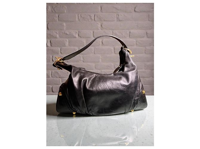 Borsa a mano Gucci Jockey Hobo in pelle nera Nero - vista 2