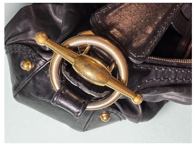 Borsa a mano Gucci Jockey Hobo in pelle nera Nero - vista 4