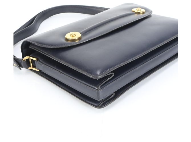 Piano Bolsa de Ombro 2 em 1 de Couro Hermès Azul marinho - vista 5