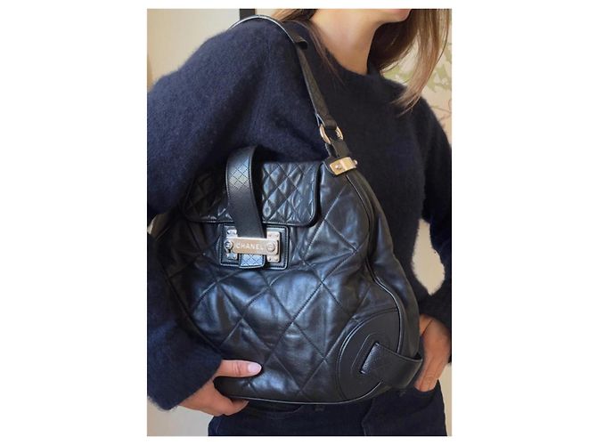 Borsa a Spalla Chanel Parigi Londra Nero - vista 10