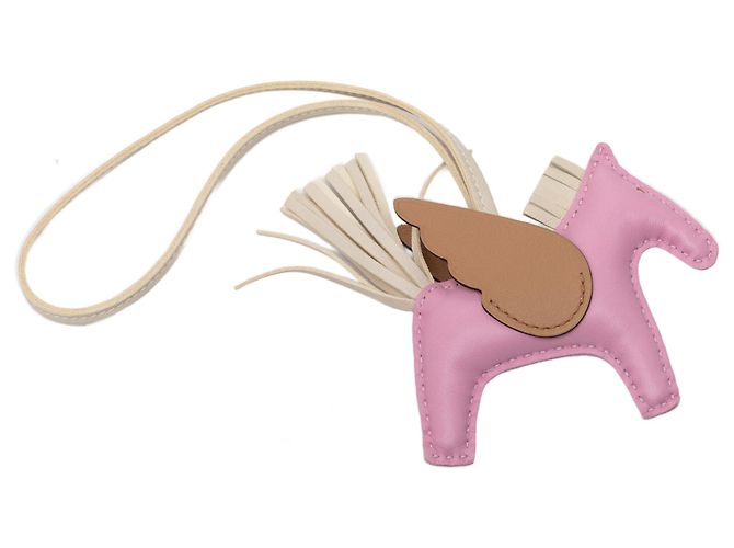 Charm per borsa Rodeo Pegase PM in pelle di agnello Milo rosa e pelle di vitello Swift di Hermès Crudo - vista 2