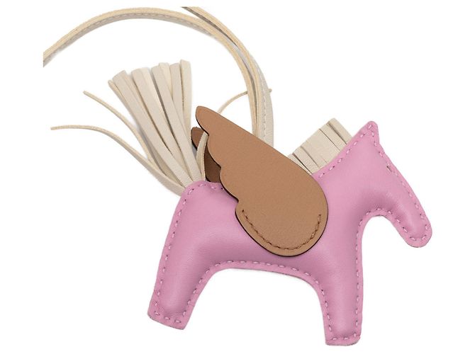 Charm per borsa Rodeo Pegase PM in pelle di agnello Milo rosa e pelle di vitello Swift di Hermès Crudo - vista 3