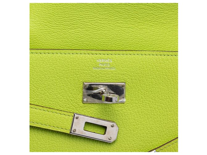 Cartera Larga Kelly en Cabra Mysore Verde Hermès Verde claro - vista 5