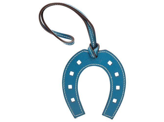 Charm per borsa Hermès Blue Swift Paddock Horseshoe - vista 2