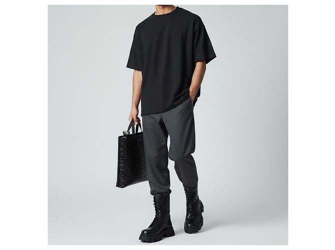 Borsa Tote Prada in pelle Spazzolato nera Nero - vista 6