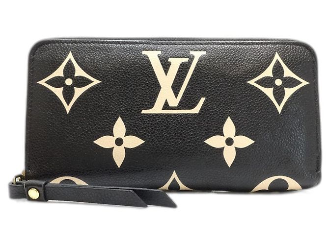 Louis Vuitton Monogram Bi-Fold Langbörse Schwarz Beige - Ansicht 2