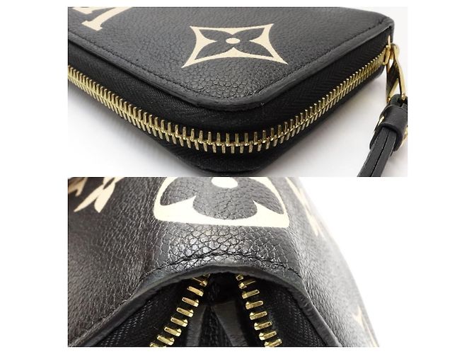 Louis Vuitton Monogram Bi-Fold Langbörse Schwarz Beige - Ansicht 4