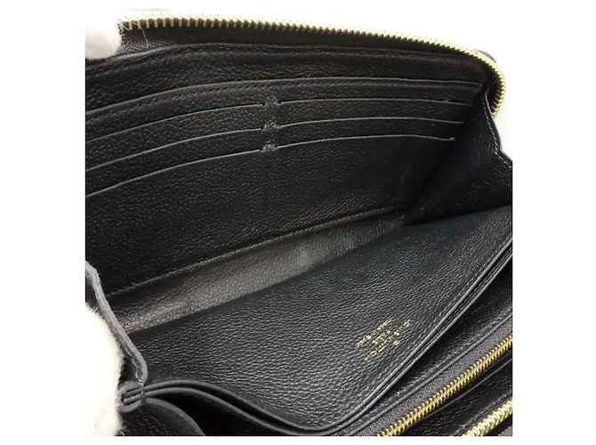 Louis Vuitton Monogram Bi-Fold Langbörse Schwarz Beige - Ansicht 6