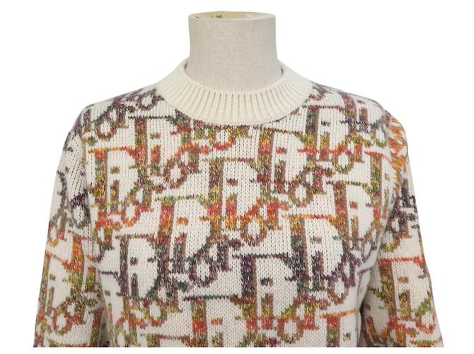 NEUER CHRISTIAN DIOR MONOGRAM PULL 193M683AT344 XS S 36 AUS WOLLE STRICKWARE Mehrfarben - Ansicht 2