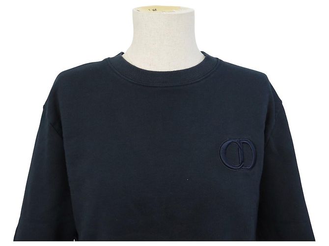 NUOVO PULLOVER CHRISTIAN DIOR CD ICON 943J612A0531 L 52 IN COTONE BLU Blu navy - vista 2