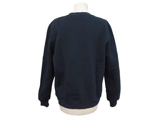 NUOVO PULLOVER CHRISTIAN DIOR CD ICON 943J612A0531 L 52 IN COTONE BLU Blu navy - vista 3