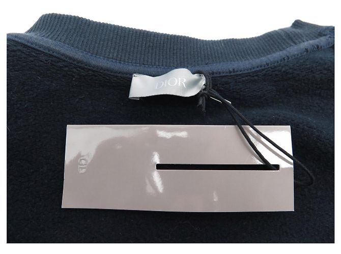 NUOVO PULLOVER CHRISTIAN DIOR CD ICON 943J612A0531 L 52 IN COTONE BLU Blu navy - vista 5