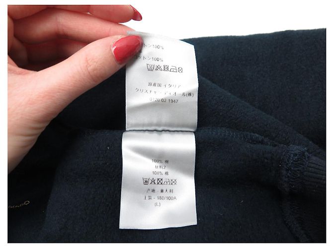 NUOVO PULLOVER CHRISTIAN DIOR CD ICON 943J612A0531 L 52 IN COTONE BLU Blu navy - vista 9