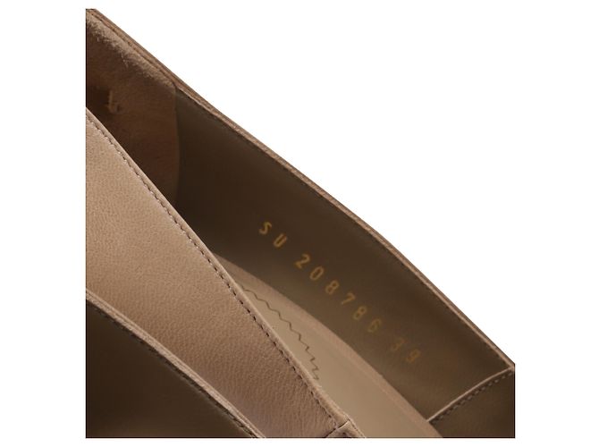 Yves Saint Laurent Décolleté a piattaforma Tribtoo in pelle beige di Saint Laurent - vista 8