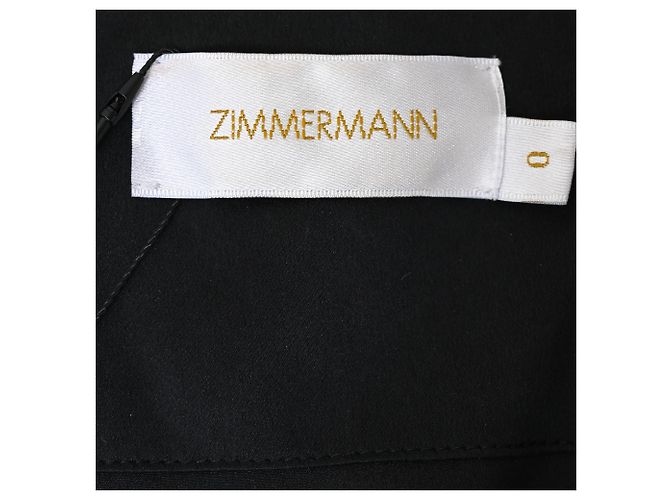 Top corto a maniche lunghe in seta nera Zimmermann Nero - vista 4