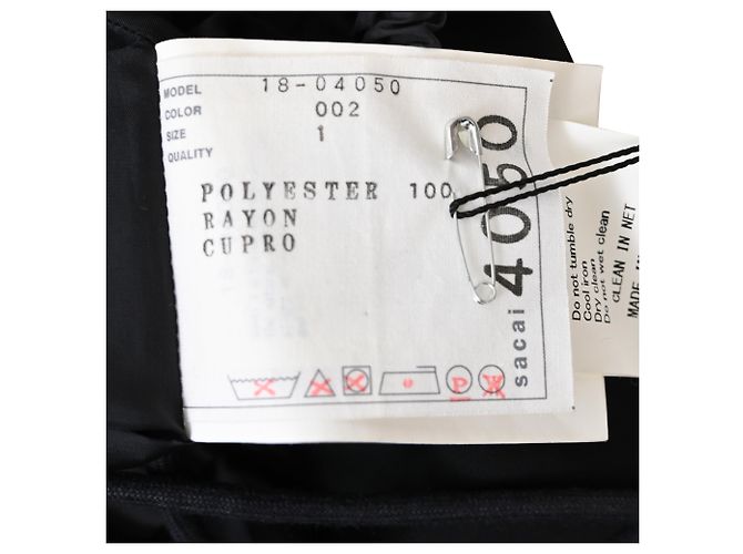 Sacai Drawstring Ruffled Midi Skirt in Black Polyester - view 4