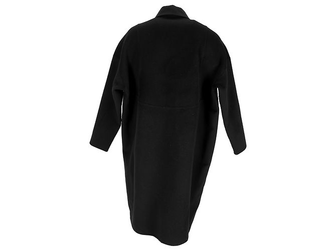 Stella Mc Cartney  Stella Mccartney Hidden Buttoned Coat in Black Wool - view 3
