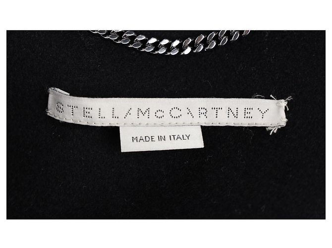 Stella Mc Cartney  Stella Mccartney Hidden Buttoned Coat in Black Wool - view 4