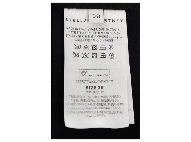 Stella Mc Cartney  Stella Mccartney Hidden Buttoned Coat in Black Wool - view 5