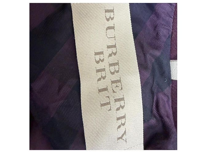 Abrigo corto de un solo botón Burberry Brit en lana burdeos Roja - vista 5