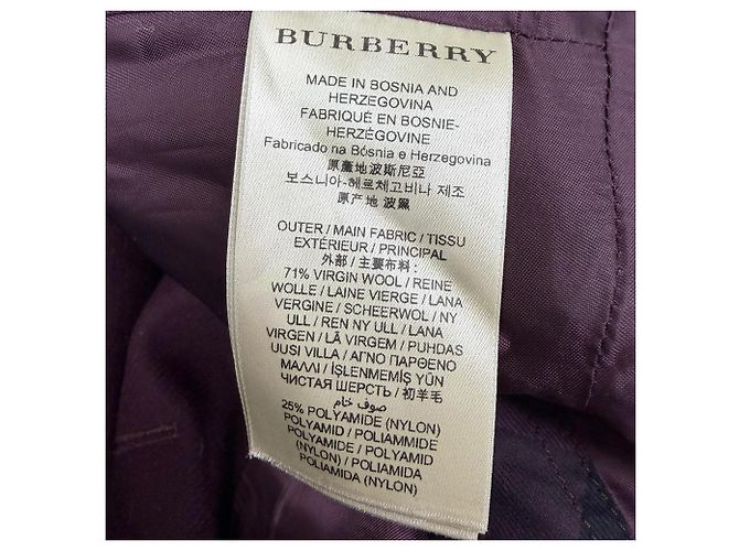 Abrigo corto de un solo botón Burberry Brit en lana burdeos Roja - vista 6