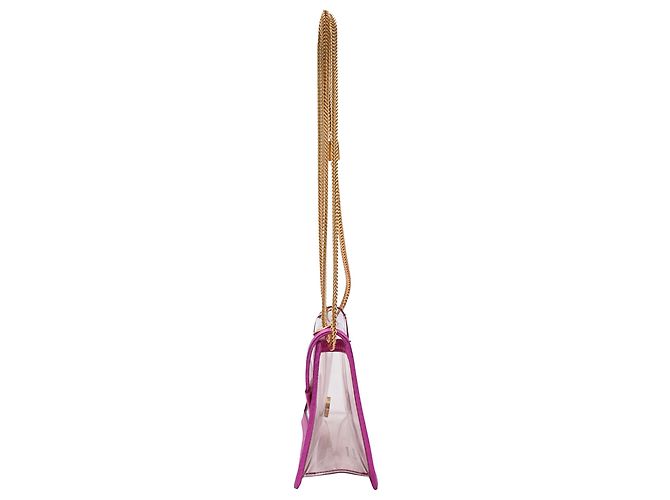 Borsa a spalla Small Betty Chain in PVC rosa di Saint Laurent - vista 2