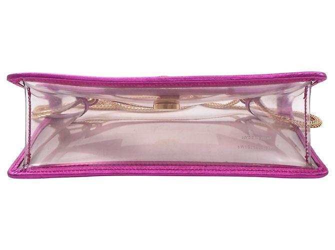 Borsa a spalla Small Betty Chain in PVC rosa di Saint Laurent - vista 4