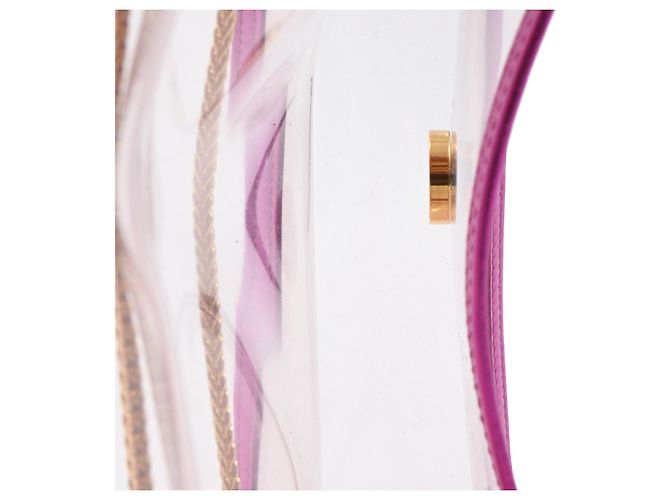 Borsa a spalla Small Betty Chain in PVC rosa di Saint Laurent - vista 5