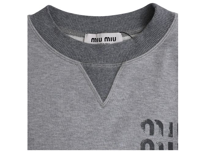 Sudadera de Fleece Miu Miu en Algodón Gris - vista 5
