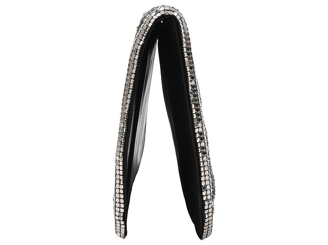 Bolso de mano de seda plateada adornado con cristales Balmain Plata - vista 2