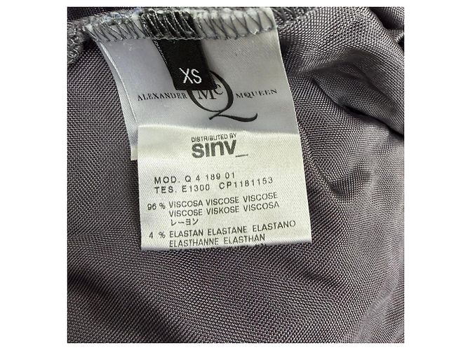 Túnica Drapada de Cuello Redondo Alexander Mcqueen en Viscosa Gris - vista 5