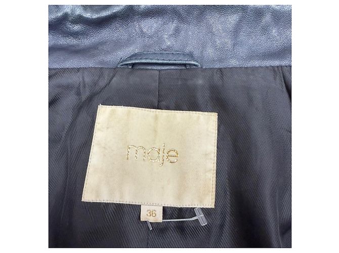 Maje Two-Tone Jacket in Black Polyester - view 6