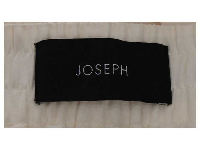 Pantalones rectos de tiro alto Joseph en seda blanca Blanco Crudo - vista 4