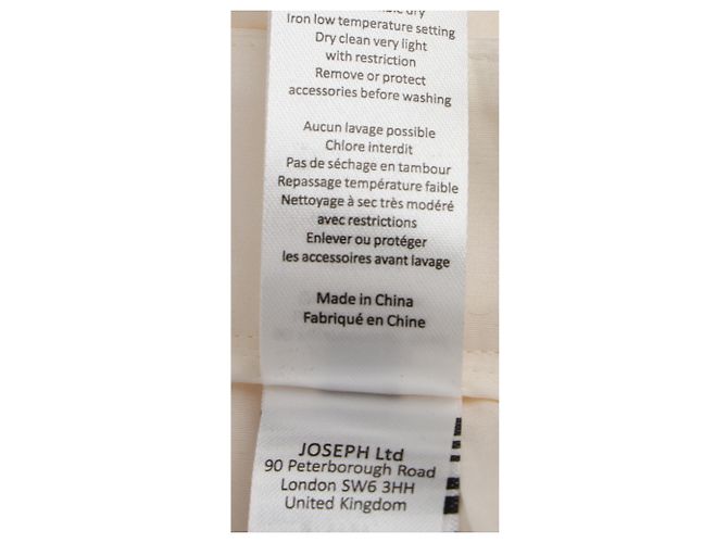 Pantalones rectos de tiro alto Joseph en seda blanca Blanco Crudo - vista 6