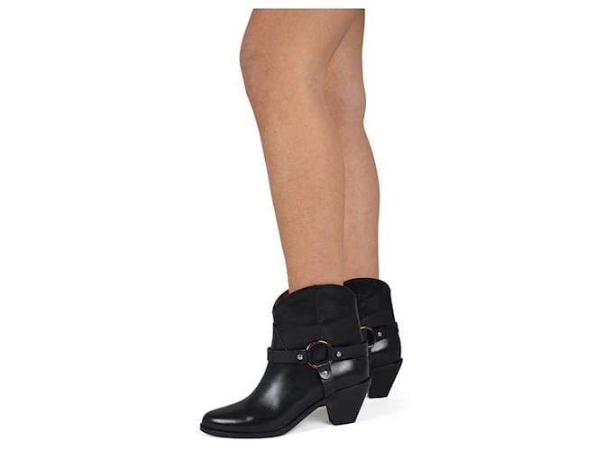 Francesco Russo Botas de cuero Negro - vista 2