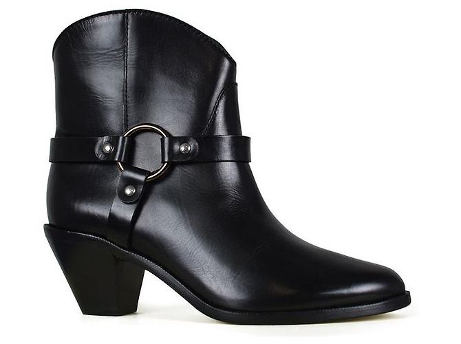 Francesco Russo Botas de cuero Negro - vista 3