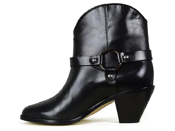 Francesco Russo Botas de cuero Negro - vista 4
