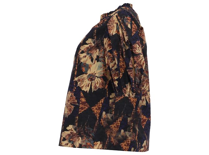 Blusa de cuello en V en algodón estampado floral Ulla Johnson - vista 3