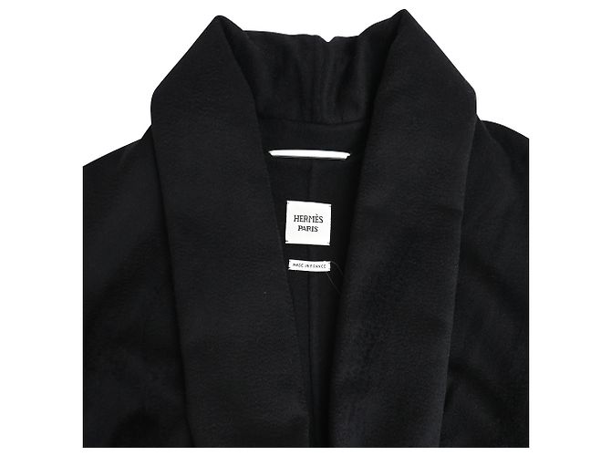 Cappotto Hermès in cashmere nero - vista 4