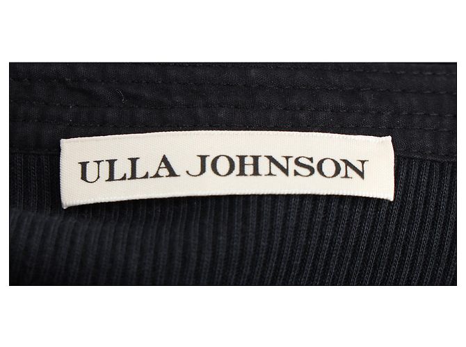 Vestido Midi de Manga Abullonada Cintia en Algodón Negro Ulla Johnson - vista 4