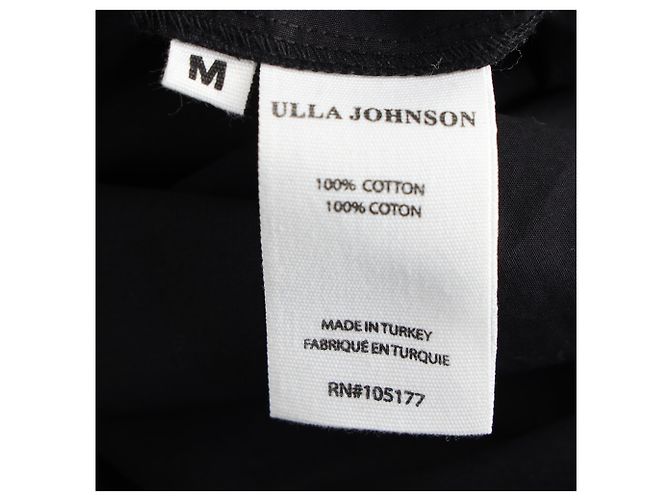 Vestido Midi de Manga Abullonada Cintia en Algodón Negro Ulla Johnson - vista 5