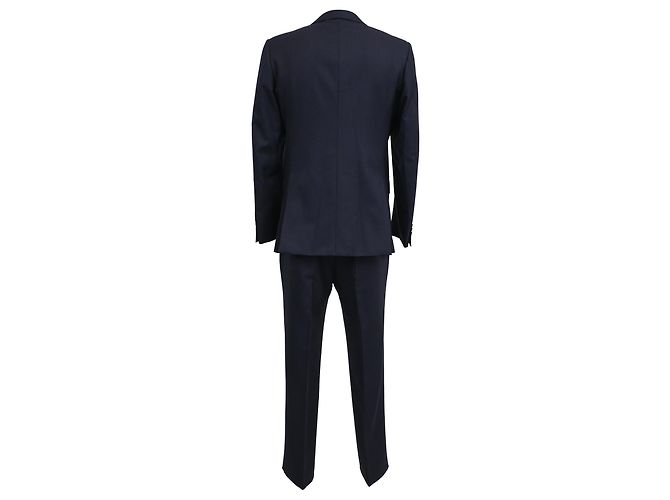 Blazer e pantaloni a righe a un bottone Lanvin in lana blu navy - vista 3