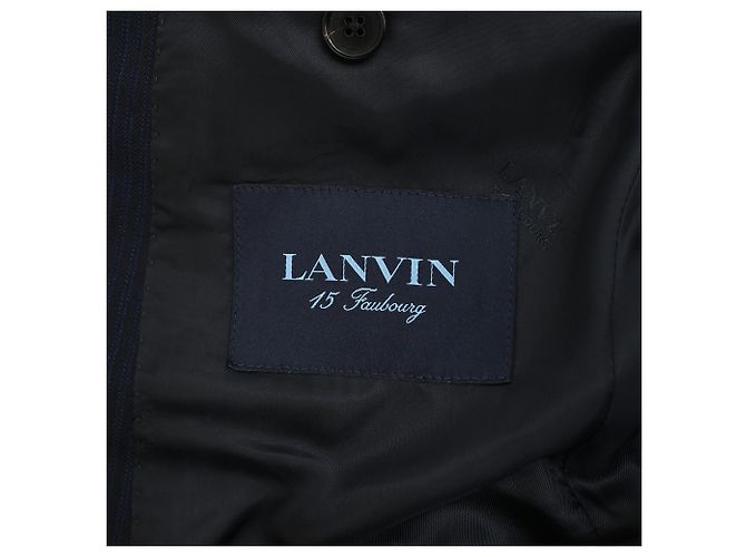 Blazer e pantaloni a righe a un bottone Lanvin in lana blu navy - vista 4