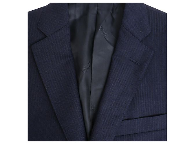 Blazer e pantaloni a righe a un bottone Lanvin in lana blu navy - vista 5
