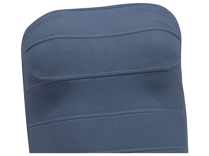 Abito Mini Senza Spalline Herve Leger in Rayon Blu Chiaro - vista 2