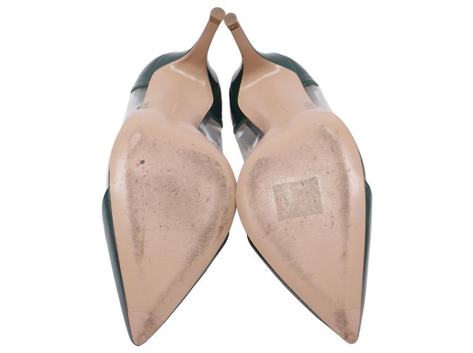 Sapatos Plexi Gianvito Rossi em PVC verde e couro envernizado - vista 6